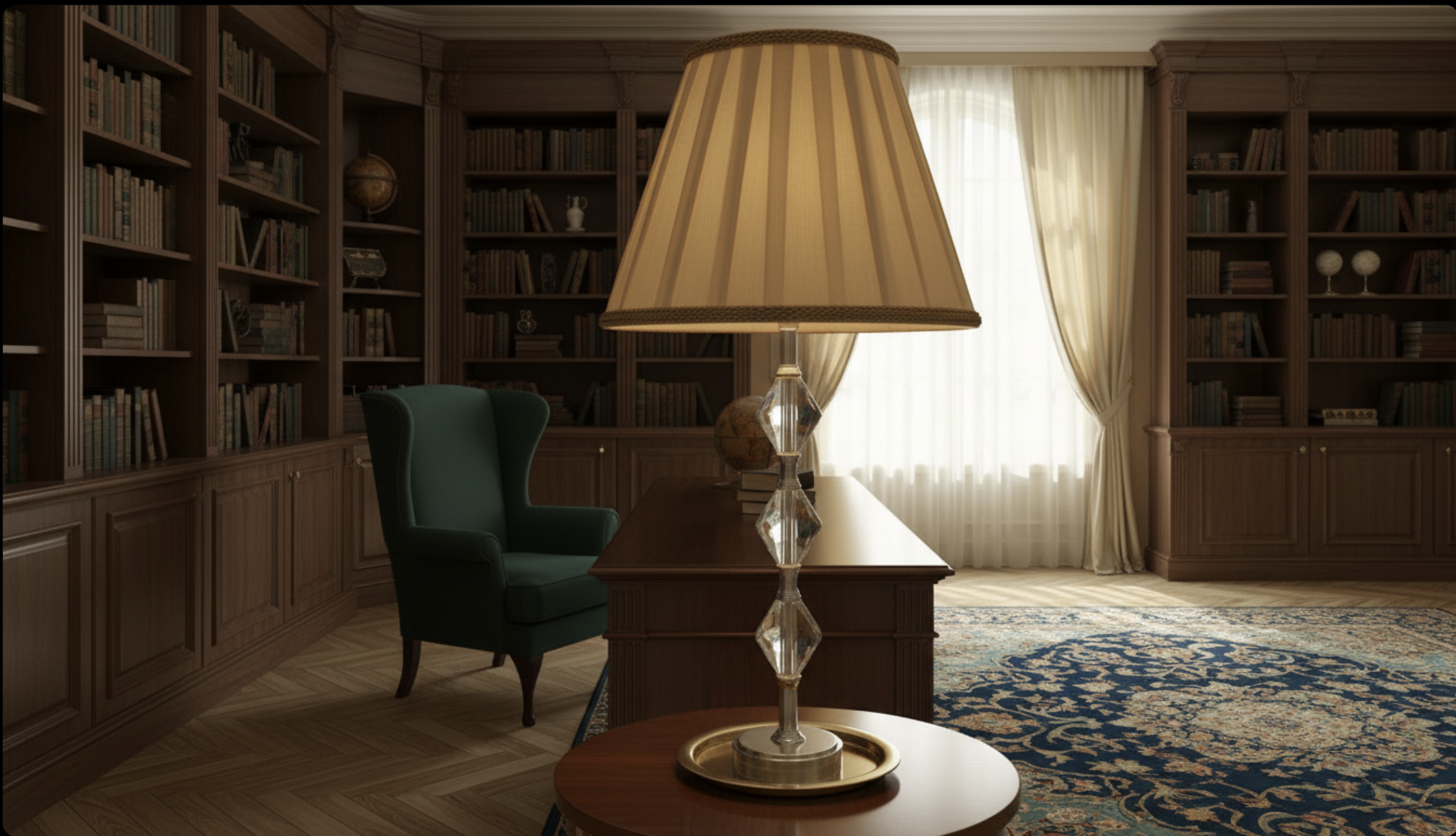 Lampada da Tavolo in Cristallo — studio privato · Lumina Forge AI