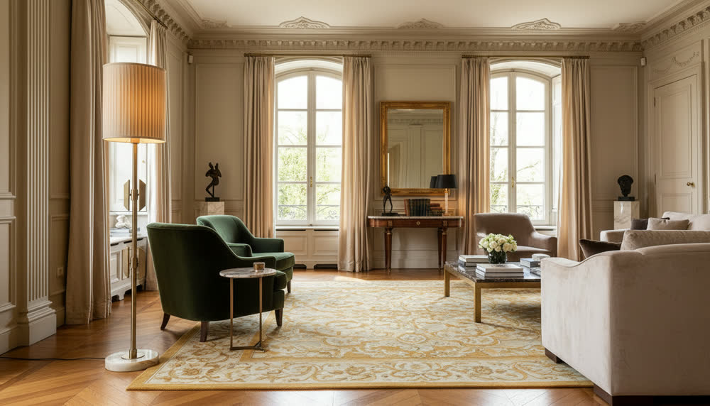 Render fotorealistico ambientato di «Stelo a Segmenti — Onice e Bronzo», in Onice — illuminazione su misura Made in Italy