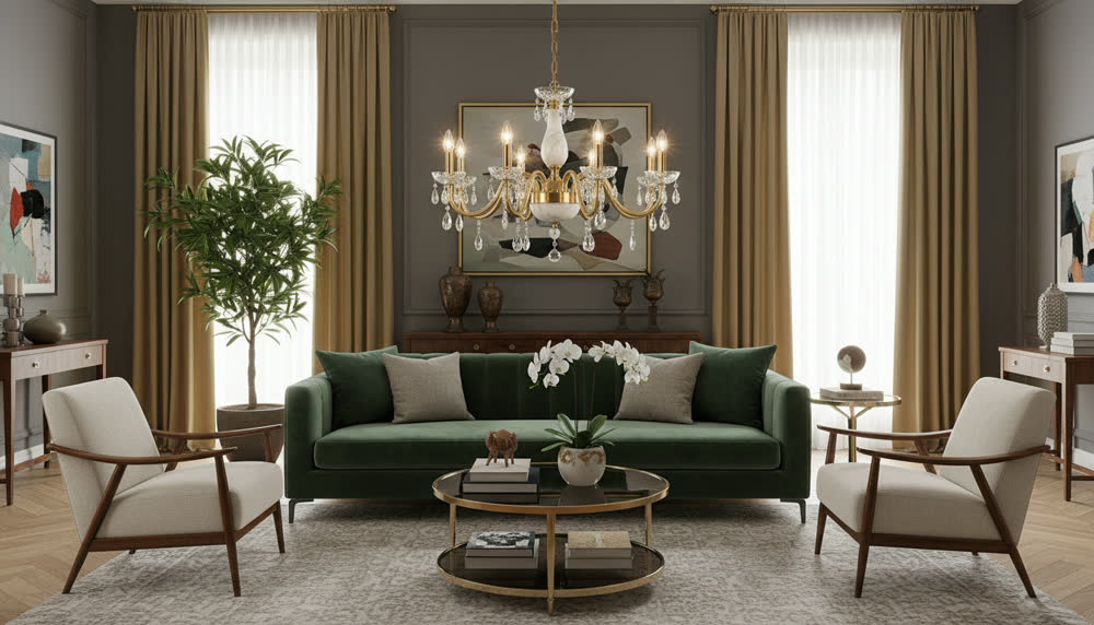 Render fotorealistico ambientato di «Sfera in Marmo Carrara — Otto Bracci», in Marmo Carrara — illuminazione su misura Made in Italy